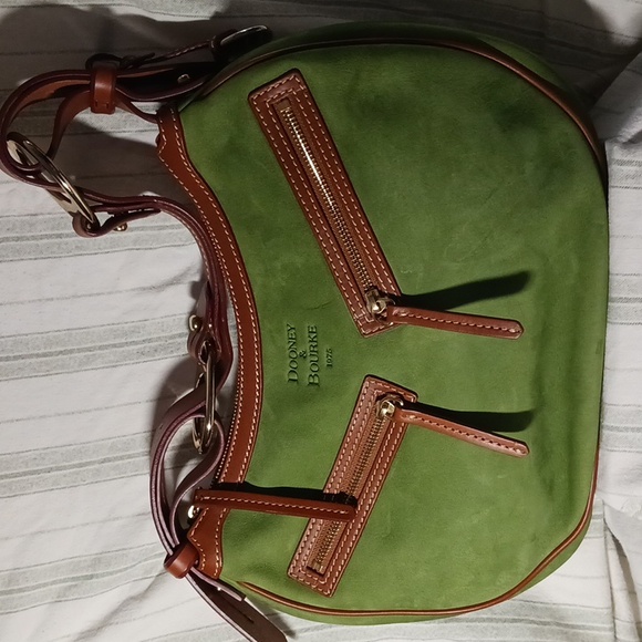 Beautiful Suede Dooney Hobo Shoulder Bag - Picture 2 of 10